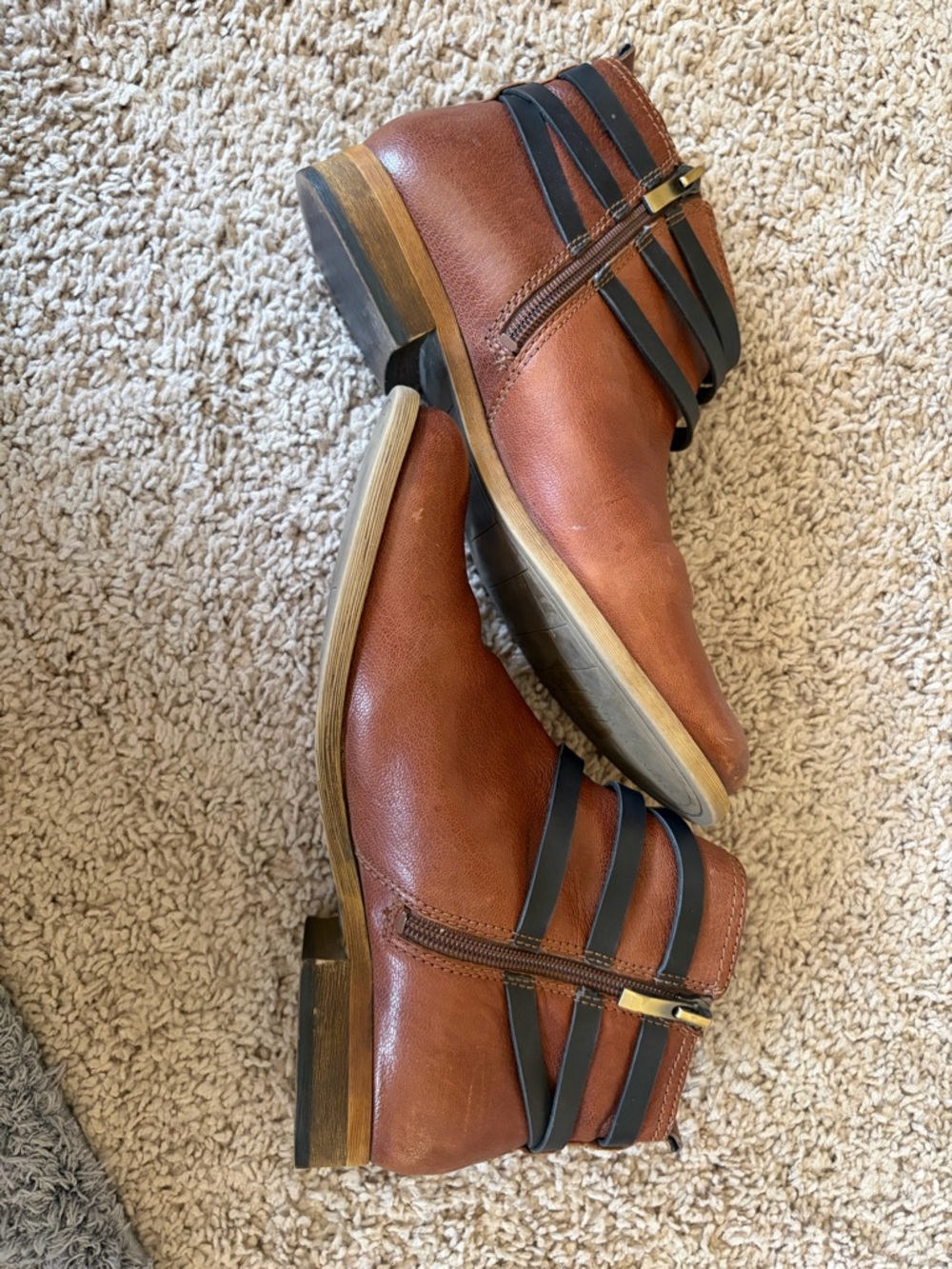 Franco Sarto Brown Leather Women’s Ankle Boots - Picture 9 of 10
